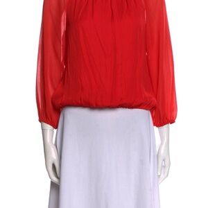 Alice + Olivia Vibrant Red Blouse